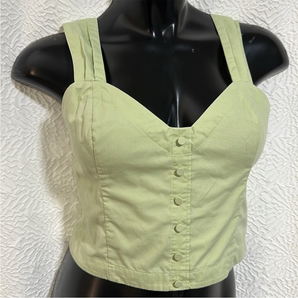 Abercrombie & Fitch Light Green Linen Corset Top